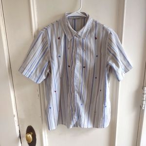 Vtg flower and lady bug button down size S